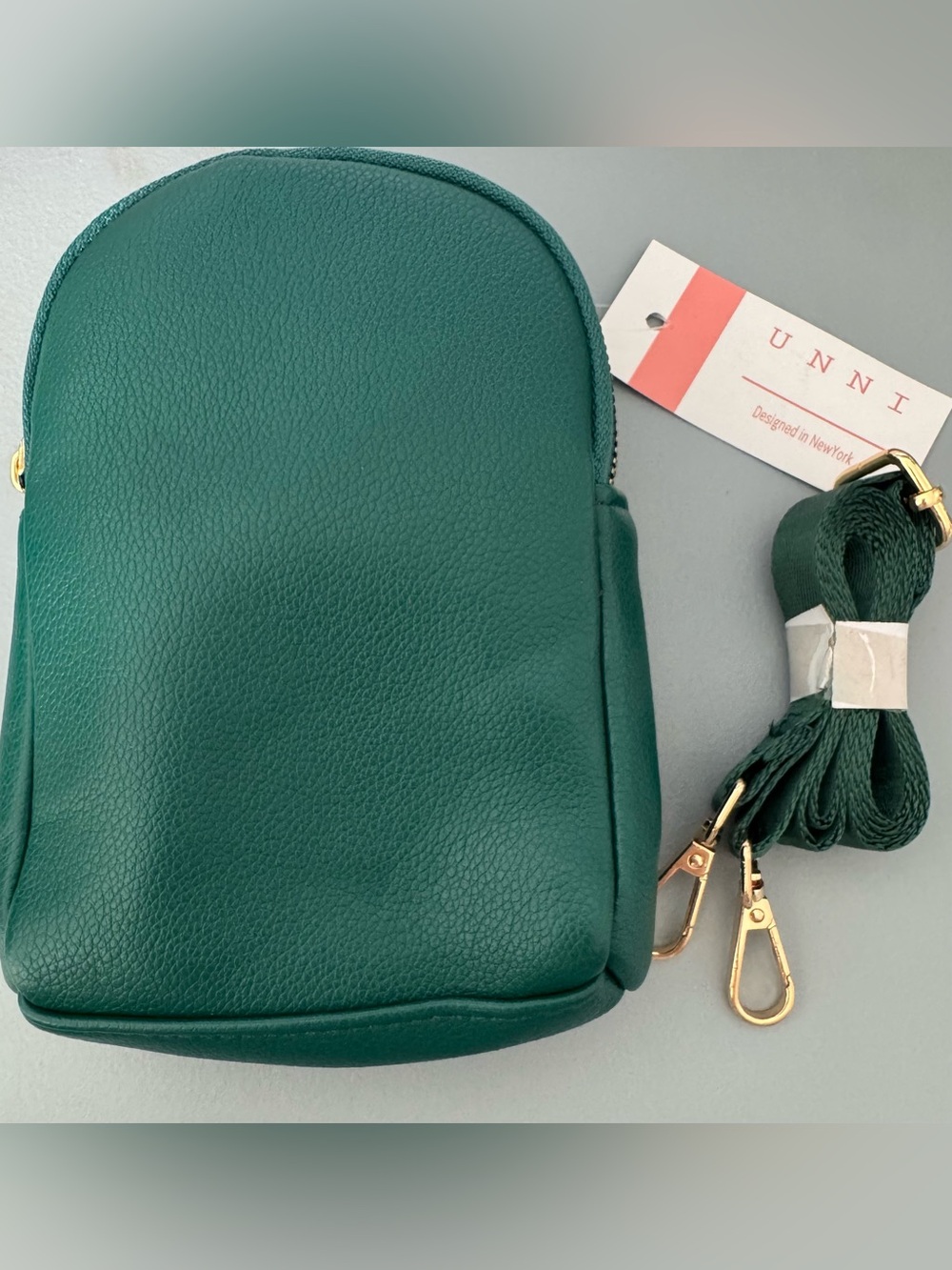 Forest hunter Green Crossbody Bag with Gold Hardware faux leather mini backpack